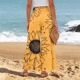 thumbnail image 5 of Women’s Casual Pants Flared Leg Wide Leg with Ties Ruffle Harem Palazzo Pants with Pockets Saffron L, 5 of 5