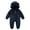 Navy, variant on Otqutp Baby Fuzzy Fleece Jumpsuit Toddler Bear Hood Snowsuit New Born Furry Warm Zip up Romper Winter Outwear Clothes