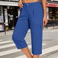 thumbnail image 5 of AherBiu Cargo Capri Pants for Women High Waisted Straight Leg Juniors Hiking Capris with Multi Pockets Streetwear, 5 of 8
