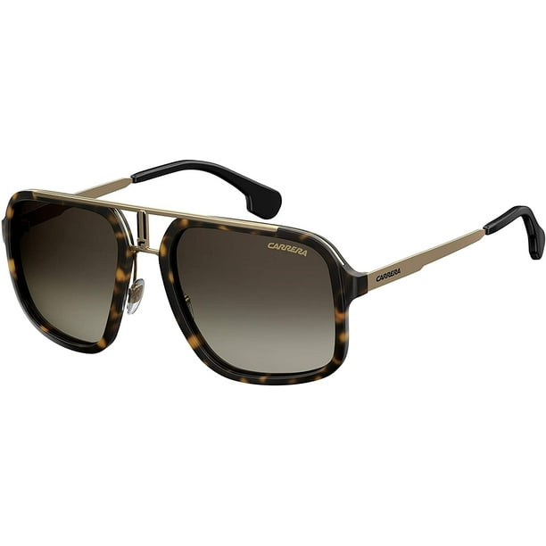 Carrera CA1004/S 02IK/HA 57mm Havana Gold/Brown Gradient Rectangle  Sunglasses for Men for Women + FREE Complimentary Eyewear Care Kit -  