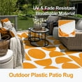 thumbnail image 3 of Lahome Decor Outdoor Rug 5'x8' Waterproof Reversible Patio Rug Geometric Indoor Outdoor Rugs Lightweight Plastic Straw Ourdoor Carpet for Outside RV Porch Balcony Garden Deck,Orange & White, 3 of 9