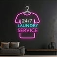 thumbnail image 3 of Handmadetneonsign Custom 24/7 Laundry Service Led Sign, Wardrobe Hanger Neon Sign, Clothes Hanger, 3 of 5