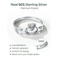 thumbnail image 6 of ChicSilver Sterling Silver Irish Claddagh Promise Fashion Ring for Women Unisex Size 4, 6 of 10