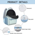 thumbnail image 3 of Green Checkered Backpack for School,Cute School Bag,Schoolbag with Adjustable Shoulder Straps & Padded Back,15.3"x11"x6.7", 3 of 5