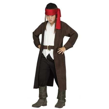 Child Boys Pirate Buccaneer Ahoy Matey Captain Caribbean Swashbuckler Costume