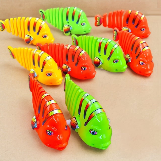 Hbdhejl Jouet Poisson en Plastique pour Enfants Jouet pour Chat à Remonter Poisson à Remonter Jouet Interactif Poisson en Plastique Amusant