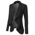 thumbnail image 2 of Doublju Women's Long Sleeve Draped Wide Shawl Lapel Blazer with Plus Size, 2 of 4
