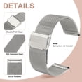 thumbnail image 3 of Uxcell Stainless Steel Mesh Watch Band 24mm Quick Release Adjustable Metal Replacement Watch Strap for Men Women, Silver, 3 of 7