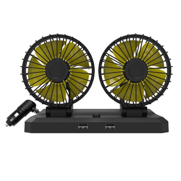 Soplador de aire de refrigeración d del coche Durable giratorio de 360 grados para caliente Fácil de Doble cabeza 12V Sharpla Mini ventilador de coche