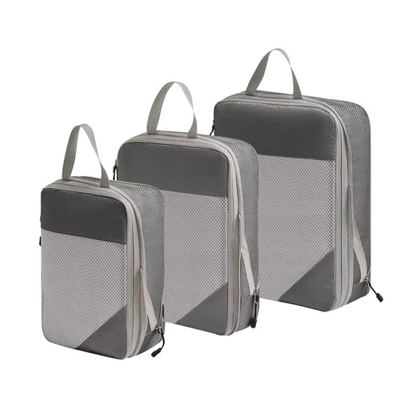Compression Packing Cubes 3/4 Set Compressible Packing Cubes With Laundry Bag Travel Packing Cubes For Carry On Luggage