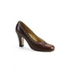 Pre-owned|Bottega Veneta Womens Block Heel Round Toe Pebbled Leather Pumps Brown Size 5B