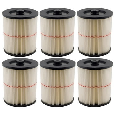 6 Pack Replacement Filters 17816 Compatible with Shop Vac Craftsman 9-17816, Fits Most 5 Gallon and Larger Wet/Dry Vacs