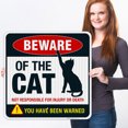 thumbnail image 2 of Beware of Cat Sign, Funny Attack Cat Sign,, 2 of 8