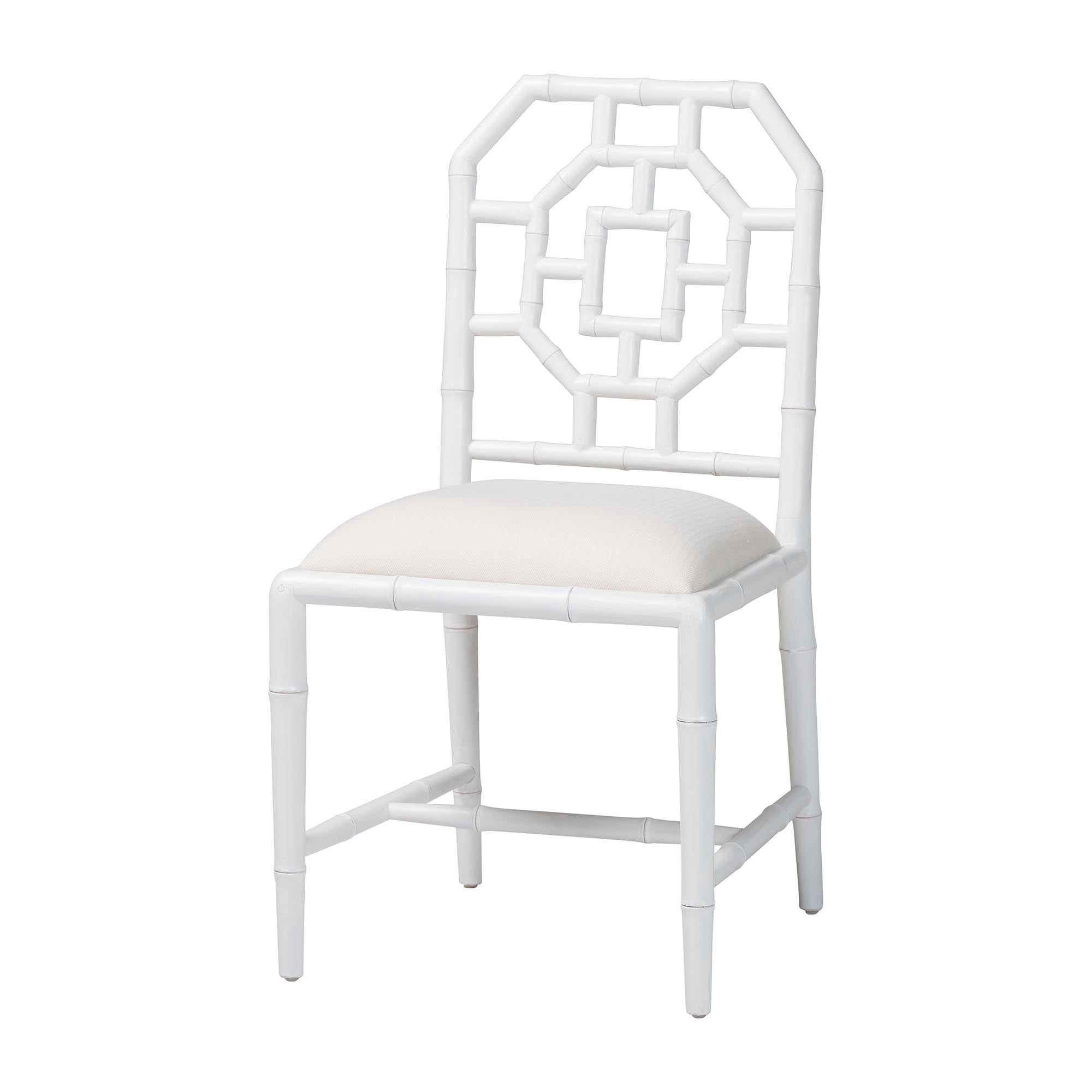 bali & pari Boone Boho Dining Chair, Dining Height 20.10", White