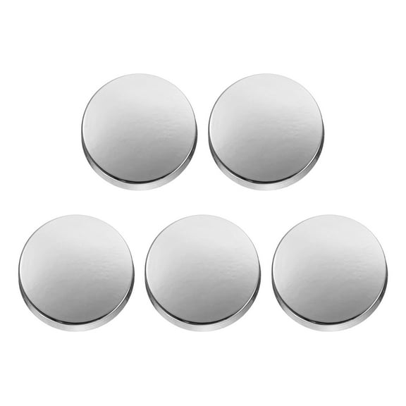 Uxcell 5pcs Metal Round Buttons 15mm Alloy Flat Sewing Buttons, Bright Silver