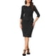 thumbnail image 2 of INSPIRE CHIC Vestido Lápiz Vintage para Mujeres con Mangas 3/4 Midi Bodycon Peplum Sheath Vestidos M Negro, 2 of 6