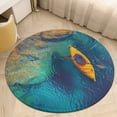 thumbnail image 4 of Colorful Kayaks Glide Across The Lake Washable Round Rug -Circle Area Rugs for Nursery Bedroom, Vintage Non Slip Non Shedding Low Pile Carpet for Living Room Coffee Table Entryway, 4 of 6