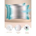 thumbnail image 2 of Turquoise Grey Pillow Cases King Size Set of 2, Smooth Satin Pillowcase for Hair and Skin, Gray Farmhouse Modern Rustic Decorative Cooling Bed Pillow Covers with Zipper, 20x36 Inches, 2 of 5