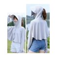 thumbnail image 3 of 2026 New Womens UPF 50+ Sunscreen Lightweight Women Sun Protection Clothing Running SPF Shirts Summer Breathable T Shirts Hooded Crop Lightweight Quick Dry Hoodie Shirts Workout Jacket Outdoor Grey, 3 of 6