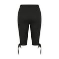 thumbnail image 4 of Jewelreauty Short Leggings for Women High Waisted Workout Stretch Yoga Leggings Pull On Knee Length Pants (L, Black), 4 of 5