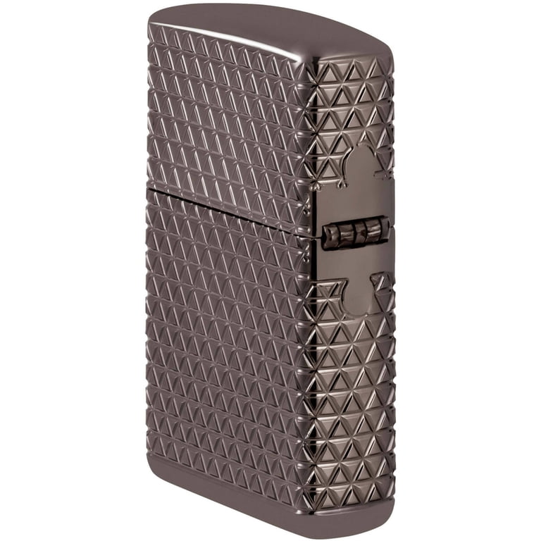 Zippo 46316 Diamond Pattern Design Black Ice Metal Pocket Lighter