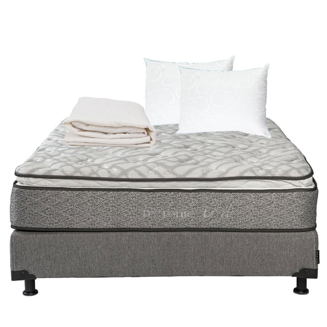 Colchón Matrimonial Restonic Vail + Box + Almohada Osos 2 + Protector Spring Air