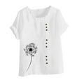 thumbnail image 1 of Birdeem Mode Femmes Été T-Shirt Imprimé Ample Col Rond Manches Courtes Blouse Décontractée, 1 of 1