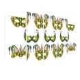 thumbnail image 3 of Mardi Gras 5 Panels Acrylic Glass Wall Art, Pattern withs Traditional Carnival Celebration Costume, Accent for Living Room, Bedroom, Dorm, 60" x 30", Purple Green Yellow, by Ambesonne, 3 of 5