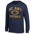 thumbnail image 2 of Men's Champion  Navy North Carolina A&T Aggies Football Jersey Long Sleeve T-Shirt, 2 of 3