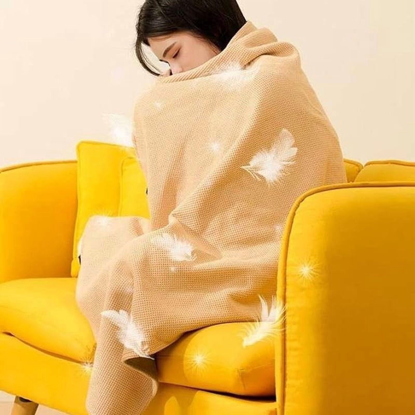 Portable Heated Shawl,Heated Shawl Wraps for Women,Soft Cordless Electric Heated Blanket with Zipper, 3 Heating Levels Soft Zipper Electric Heated Blanket Shawl, USB Powered (Beige)