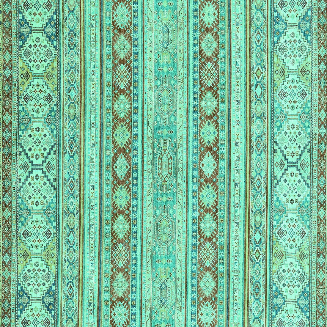 Ahgly Company Machine Washable Indoor Square Abstract Turquoise Blue ...