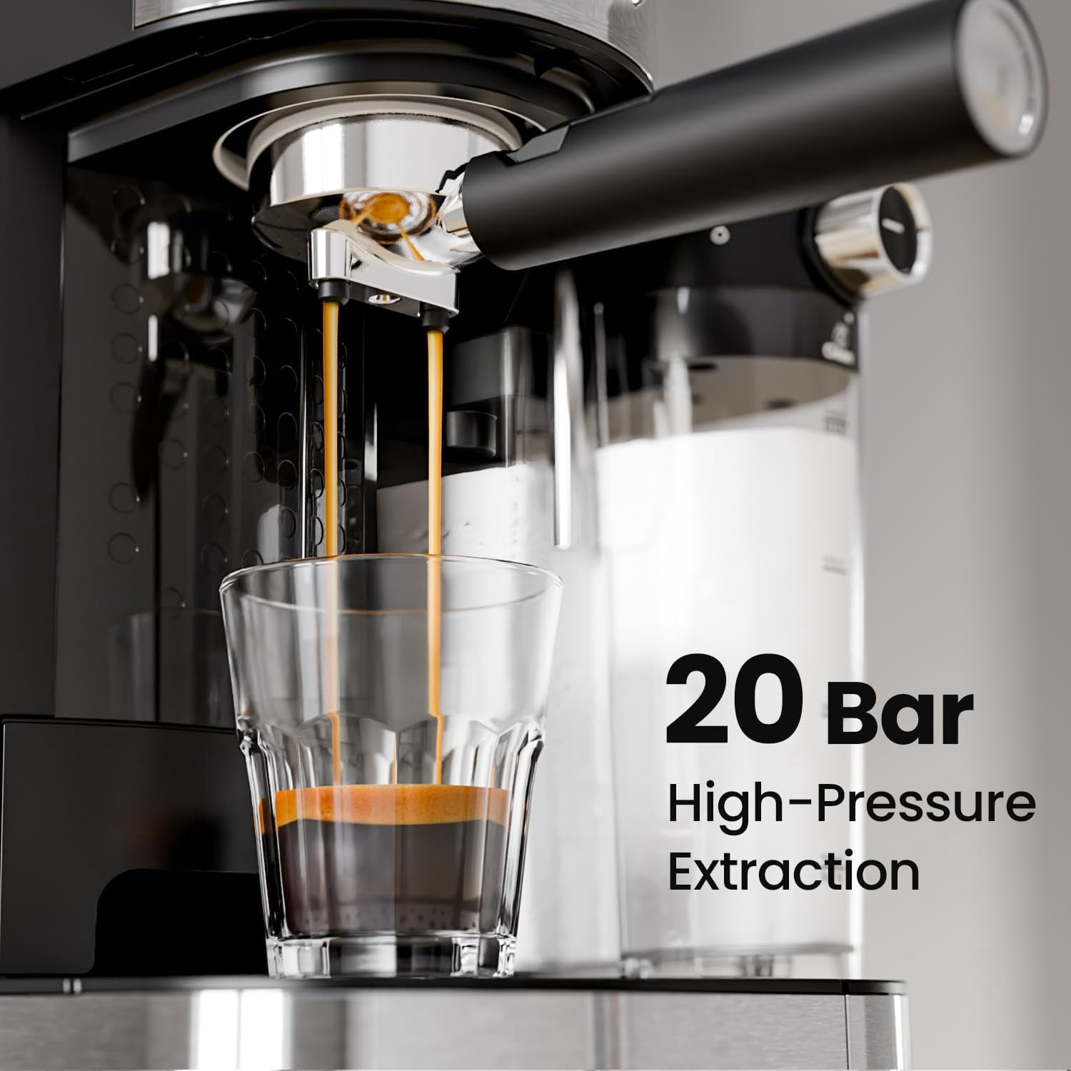 CRZOE 20Bar Espresso Machines 20Bar Automatic Espresso Machine - Pre-Infusion System, Single/Double Shot, Café-Quality Flavor