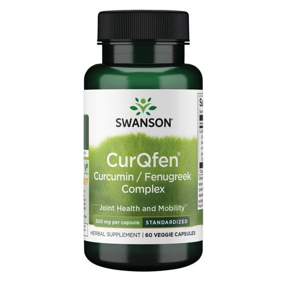 Swanson Controlled Release Curqfen Curcumin/Fenugreek Complex 500 mg 60 Veggie Capsules