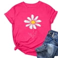 thumbnail image 3 of Hvot&aat Sunflower Graphic Top for Women Cute Printed T-shirt Casual Short Sleeve Round Neck Loose Fit Blouse, 3 of 5