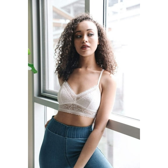 Strappy Back Geometric Lace Bralette