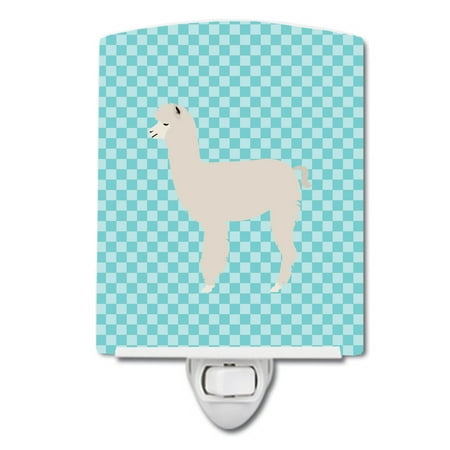 

Caroline s Treasures BB8093CNL Alpaca Blue Check Ceramic Night Light 6x4x3 multicolor