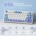 thumbnail image 4 of ATTACK SHARK X85 75% Mechanical Gaming Keyboard and Coiled Cable Set,Hot Swap,Wireless,Cherry Profile Side Print PBT Keycaps,Gasket,CNC Knob,RGB,NKRO White Jade Switch for Win/PC/MAC-White Purple, 4 of 11