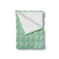 thumbnail image 2 of Mint Soft Flannel Fleece Blanket, Symmetrical Half Cut Squares with Triangles Retro Style Checkered Pattern, Cozy Plush for Indoor and Outdoor Use, 60" x 80", Mint and Almond Green, by Ambesonne, 2 of 6