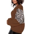 thumbnail image 4 of Franhais Women’s Casual Long Sleeve Loose Sweater Fashion Leopard Stitching Round Neck Pullover Sweatshirt（S-XL）, 4 of 8