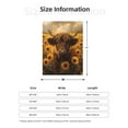 thumbnail image 4 of Throw Blanket for Couch Sofa and Bed, Cute Cow Sunflower Field Super Soft Plush Throw Blanket, Fuzzy Cuteness Comfy Warm Washable Flannel Blanket & Throws for All Season 80"x60", 4 of 5