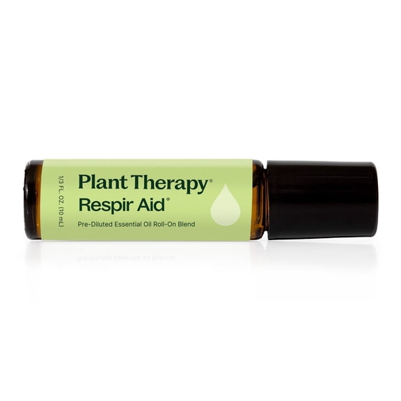 Plant Therapy Respir Aid Essential Oil Blend 10 mL (1/3 oz) Sinus, Airway and Congestion Clearing Synergy Blend 100% Pure, Pre-Diluted Roll-On, Natural Aromatherapy,
