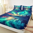 thumbnail image 3 of Manfei Chic Aurora Queen Sheet Sets,Gradient Starry Sky Flat Sheet,Dreamy Galaxy Queen Fitted Sheet,Microfiber Bedroom Decorative,4pcs, 3 of 6