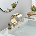 thumbnail image 6 of Gold Widespread Waterfall Bathroom Sink Faucet 2 Handle 3Hole Basin Mixer Tap, 6 of 22