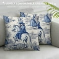 thumbnail image 3 of RUIYC Toile Pillow Covers,French Country Decor,Vintage Pillow case,Blue and White Pillow Cover,horse pillow cover,trendy throw pillow cover,, 3 of 5