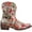 Off White, variant on Womens Ingrid Floral Metallic Snip Toe Cowboy Ankle Boots
