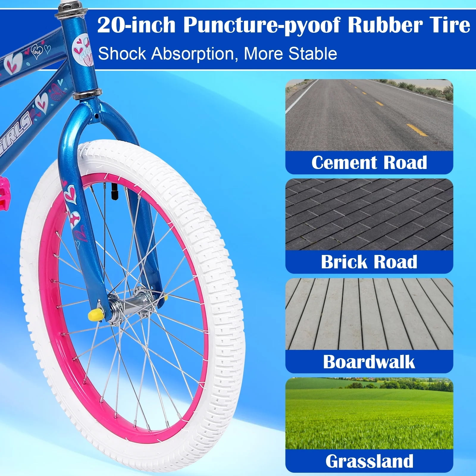 HONGGE Kids Bike, 18, Ages 4+, Training Wheels, Blue - Walmart