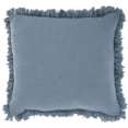 thumbnail image 4 of Mina Victory Shag 17x17" Square Cotton Chindi Short Cut Throw Pillow in Blue, 4 of 6