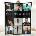 thumbnail image 4 of Personalised Blanket 76x100cm,Custom Blanket with Words Picture Collage Customized Blankets,Birthday Xmas Souvenir Gifts Personalized Throw for Father, Mom, Kids, Dogs, Friends or Lover, 4 of 6