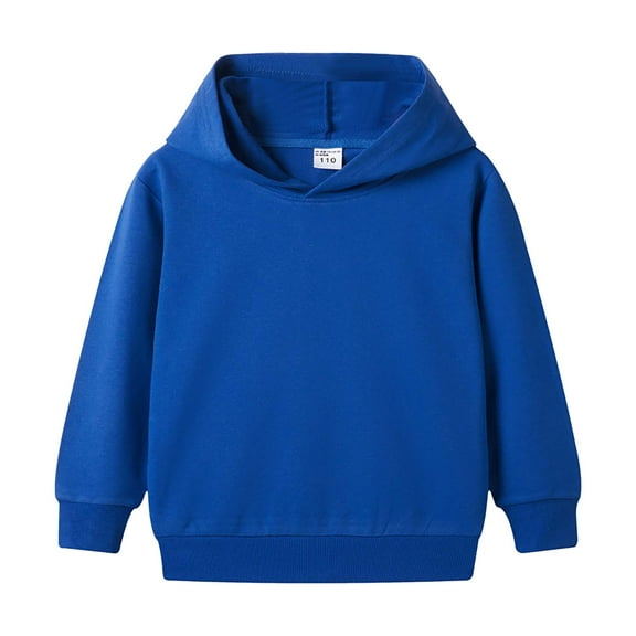 Sopiago Kids Hoodies for Boys Soft Fleece Pullover Hooded Sweatshirt Classic Casual Solid Color Fall Winter Clothes Blue,4-5 Years