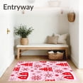 thumbnail image 3 of ODIKA 5'x7' Machine Washable Non-Slip Area Rug, Holiday Cookie Village with Snowflake Embellishments Decorative Art High Traffic Rug, Pink, 740366, 3 of 7